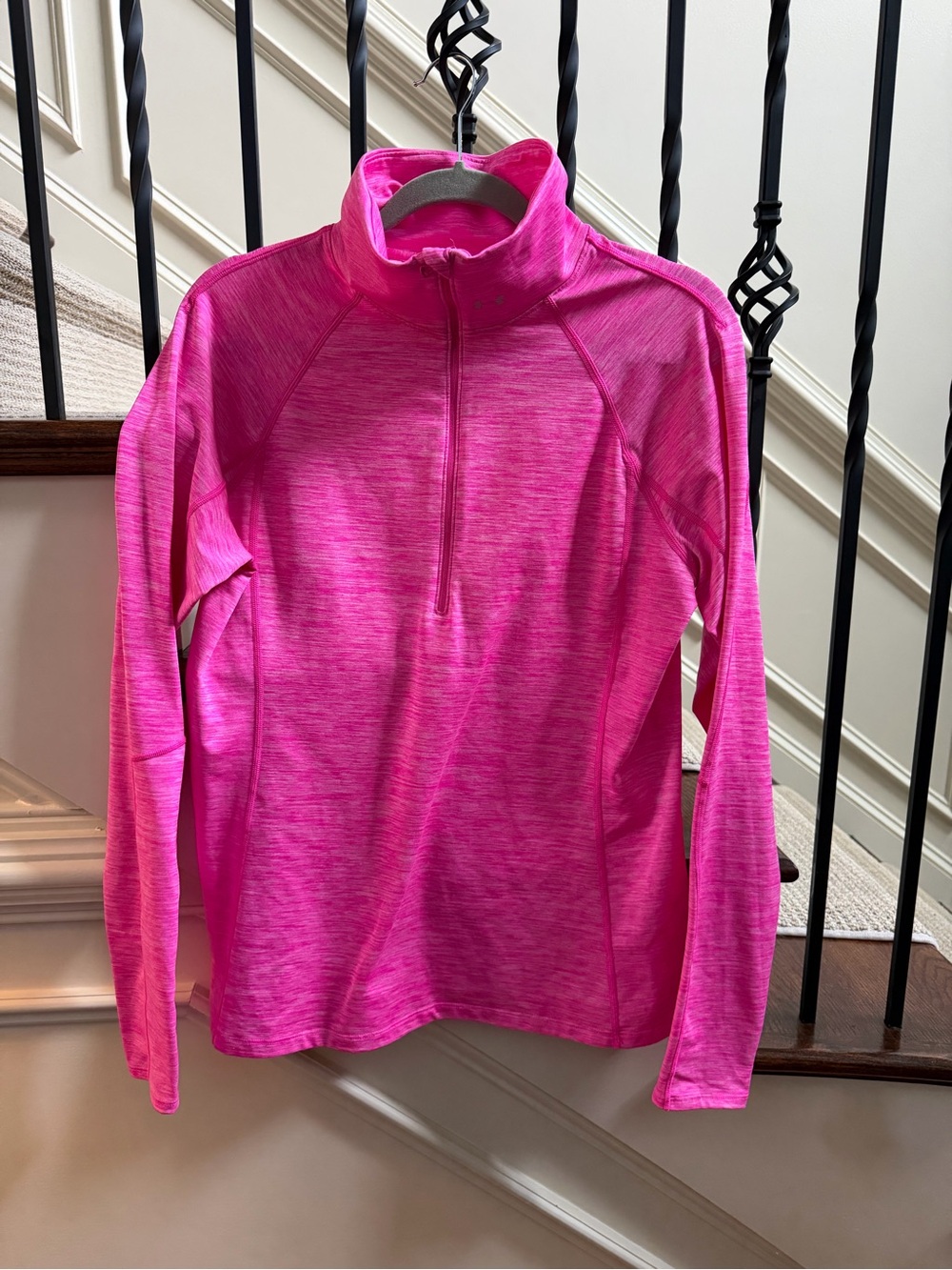 Under Armour Bright Pink Half Zip Pullover Top XL